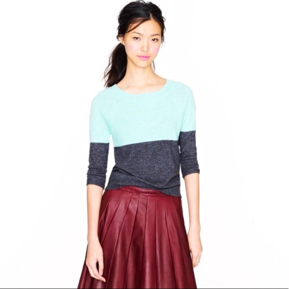 J. Crew Cashmere Dream Colorblock Sweater